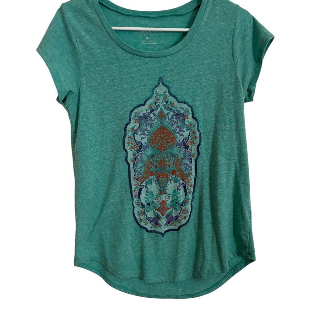 Lucky Brand Teal Graphic T-Shirt